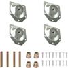 Supertool Piastre di montaggio per gambe a T con bulloni per appenderlo, hardware di montaggio per gambe del tavolo, 4 pezzi, 13 gradi, piastre di montaggio per mobili da tavolo e divano (zinco bianco)