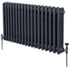 Monster Shop Radiatore Termosifone a 3 Colonne 600mm x 832mm Moderno Centralizzato Grigio Antracite in Acciaio Inox Orizzontale a Parete Cucina Soggiorno Bagno Kit di Fissaggio e Spazzola Inclusi