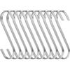 MengH-SHOP Ganci a S 12 cm Gancio Appendiabiti a Forma di S in Acciaio Inox Multifuzionali Gancetti Ideal per Utensili da Cucina, Asciugamani, Vestiti, Piante, Attrezzi da Giardinaggio 10 Pezzi (Argento)