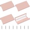 MOROBOR Mini maniglia autoadesiva per cassetti, 4 pezzi, in stile moderno, ad angolo retto, in lega di alluminio, invisibili, per armadietti, cassetti, 70 mm, rosa balletto