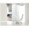 Aqua Roy The Shower BOSS Porta Scorrevole in vetro modello LAVA 90x215 cm (60/80/90 cm) 8 mm, vetro Satinato, Nano rivestito bianco, kit hardware complete (90x215 cm, DESTRA)
