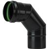 eacommerce Tubo per Stufa a Pellet in Acciaio rivestito con smalto porcellanato Nero per Canna Fumaria (Gomito da 90°, Diametro 8 Ø cm)