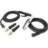 ELECTROMECANICA CANTABRIA ELCAN Portaelettrodo e pinza di terra ELCAN Professional 300A con 4 e 3 metri di cavo in rame da 16mm2 con connettori 10-25 installati e 2 connettori 35-50 extra