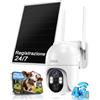 XEGA 4G LTE Telecamera con SIM Esterno, AOV 24/7 Registrazione Senza WiFi | Rilevamento IA 25m,Pannello Solare 8 W, Audio Bidirezionale, PTZ 355°, Visione Notturna a Colori 2K,Abbonamento Richiesto