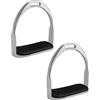 QWORK 1 Paio di staffe di Sicurezza Flessibili per Equitazione, in Acciaio Inox, Protezione per Equitazione Inglese
