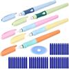 XCRPRT Twist - Penna stilografica per la scuola, set da 5 pezzi, penna stilografica cancellabile, pennino protetto, impugnatura ergonomica con 40 cartucce blu, per destrorsi e mancini, per la scuola e la