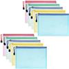 Gentpovth 10 Pcs A4 Sacchetto di Zip Impermeabile,Buste Plastica Zip,Mesh Sacchetto del Documento Sacchetto Di Documenti Portatile per Uffici Cosmetici Forniture e Documenti (5 Colori)