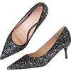 WBITJDK Gattini Tacco Heel A Punta con Paillettes Décolleté Donna Scarpe col Tacco Donna 6cm da Matrimonio Ufficio Feste Sexy Scarpe