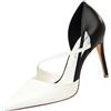 WBITJDK Sexy Tacco A Spillo A Punta Bicolore Cinturino alla Caviglia Décolleté Donna Comode 9.5cm da Matrimonio Ufficio Feste Sexy Scarpe