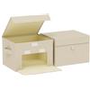 ENUMAIL Scatola a Copertura Ribaltabile,26x20x17cm,Grigio Beige,2 Pezzi | Scatole di Stoccaggio con Coperchio Anteriore,Organizzatore Armadio con Manici,Cubo Portaoggetti in Tessuto con Scheda PP