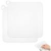 Molythrix Set di 2 tappi doccia antiodore, 20 x 20 cm, tappo lavello in silicone, tappetino da doccia universale da tagliare, anti-odore e anti-insetti, per bagno, vasca da bagno, cucina (trasparente)