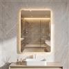 COSTWAY Specchio da Bagno LED 70 x 50 cm Retroilluminato Dimmerabile | Specchio da Parete con Vetro Temperato Anti-Esplosione, Luce a 3 Colori e Antiappannamento, IP44