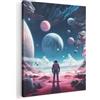 MuchoWow© Stampa Su Tela Canvas Grandi Dimensioni Quadri Moderni Quadro | 70x100 cm Decorazioni Pareti Con Cornice Soggiorno Foto Camera Da Letto Astronauta - Pianeti - Nuvole - Spazio