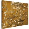 MuchoWow© Quadri Moderni Foto Quadro Con Cornice Stampa Su Tela Moderna | 100x70 cm Camera Da Letto Decorazioni Parete Soggiorno Casa Salotto Poster Mandorlo In Fiore - Arte - Van Gogh - Oro
