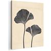 MuchoWow© Stampe Su Tela Quadro Quadri Moderni Poster Da Parete Con Cornice | 70x100 cm Soggiorno Camera Da Letto Accessori Salotto Decorazione Muro Foglie - Minimalista - Scuro