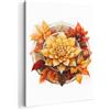 MuchoWow© Quadri Astratti Su Tela Foto Quadro Moderno Canvas | 70x100 cm Soggiorno Decorazioni Camera Da Letto Mandala - Fiori - Foglie - Autunno - Bianco