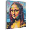 MuchoWow© Quadri Moderni Poster Da Parete Quadro Grande Foto Stampe Su Tela | 70x100 cm Soggiorno Decorazioni Muro Salotto Con Cornice Camera Da Letto Graffiti - Mona Lisa - Street Art - Donna - Arte