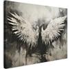 MuchoWow© Quadro Su Tela Grandi Dimensioni Quadri Moderni Stampa Di Foto | 100x70 cm Soggiorno Decorazione Camera Letto Da Parete Con Cornice Dipinti Angelo - Ali - Nero - Bianco