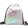 letsinstyle Zaino con Coulisse Glitter da 17.7 x 14.1 Pollice di Letinstyle, Borsa da Ballo con Paillettes A Sirena e Tracolla Scintillante, Forniture da Viaggio Leggere per Palestra, Shopping, Nuoto