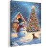 MuchoWow© Quadri Grandi Dimensioni Quadretti Da Parete Quadro Moderno Foto | 70x100 cm Regali Decorazioni Natalizie Camera Da Letto Stampa Su Tela Miracolo Di Natale - Serata Invernale