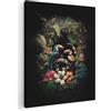 MuchoWow© Quadri Su Tela Foto Quadro Moderno Canvas | 70x100 cm Soggiorno Decorazioni Camera Da Letto Uccello - Fiori - Piante - Giungla - Nero - Tucano