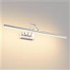 Klighten Led Lampada Da Specchio Bagno 70cm,Lampada Da Parete Rotante Ip44,24W 1650LM Luce Specchio Bagno Led,Applique Moderno In Alluminio,Bianco Caldo 3000K,Cromo