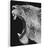 MuchoWow© Quadri Su Tela Foto Quadro Moderno Canvas | 70x100 cm Soggiorno Decorazioni Camera Da Letto Animali - Leone - Bianco E Nero - Ritratto