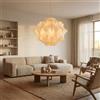 B·LED BARCELONA LED BARCELONA LED Lampada a Sospensione Bianca in Seta Grande 68CM, Luce Morbida e Ambiente, Lampade a sospensioneper Camera da Letto, Sala da Pranzo, Ufficio, Stile Moderno, Vintage, Giapponese