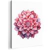 MuchoWow© Stampe Su Tela Moderne Quadro Moderno Quadretti Da Parete | 70x100 cm Soggiorno Room Decor Mandala - Rosa - Fiori - Bianco