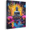 MuchoWow© Quadri Moderni Poster Da Parete Quadro Grande Foto Stampe Su Tela | 70x100 cm Soggiorno Decorazioni Muro Salotto Con Cornice Camera Da Letto Buddha - Fiori - Candele - Giallo