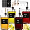 UBBOY Set di Oliera Salvagoccia Bottiglie Vetro, 4 x 500ml Oliera Bottiglie Vetro | Dispenser Olio d'Oliva e Aceto con Beccuccio, Bottiglia per Olio Dosatore Olio Bottiglia di Olio Distributore di Olio