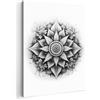 MuchoWow© Quadri Moderni Su Tela Quadro Canvas Foto Dipinti | 70x100 cm Soggiorno Camera Da Letto Decorazioni Pareti Mandala - Nero - Bianco - Fiori