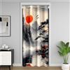 Homemissing Pittura A Inchiostro Cinese Tenda porta Stile Giapponese Tenda Oscurante Termica 86x203cm Traspirante Morbido Rosso Sole Montagna Camera Da Letto Arredamento Microfibra