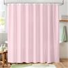 Hopomoon Tenda da doccia a righe rosa e bianche, stile vintage, a righe verticali, geometrica, impermeabile, in poliestere, con 12 ganci, 183 x 183 cm