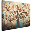 MuchoWow© Quadri Con Cornice Quadretti Da Parete Moderni Quadro Moderno | 100x70 cm Decorazione Per Camera Da Letto Soggiorno Grande Foto Su Tela Albero Della Vita - Hippie - Arte - Astratti