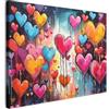 MuchoWow© Quadro Moderno Quadri Su Tela Grandi Foto Con Cornice Stampe | 100x70 cm Soggiorno Decorazioni Da Parete Salotto Camera Da Letto Cuori - Colori - Banksy - Pop Art - Street Art