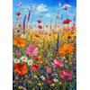 MOTGOM Diamond Painting Kit Completo Prato di Fiori Selvatici, 5D Diamond Painting, Disegni con Diamantini Colorati, Decorazione Murale per Casa e Pareti 30×40cm