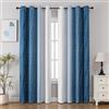 Gazal Vole Tenda ombreggiata con onde e pois, con occhielli, tenda oscurante per soggiorno e camera da letto, tende moderne (blu navy, 132 x 244 cm)