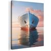 MuchoWow© Stampe Su Tela Quadro Quadri Moderni Poster Da Parete Con Cornice | 70x100 cm Soggiorno Camera Da Letto Accessori Salotto Decorazione Muro Barca - Acqua - Bianco - Mare - Natura