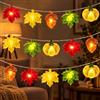 KATELUO Catena Foglie di Acero Luci, 3 Metri 30 LED Autunnali Lucine a Batteria, Ghirlanda Luminosa con Foglie, Zucca, Ghiande, Halloween Ghirlanda Luminose LED per Halloween, Ringraziamento, Natale