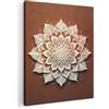 MuchoWow© Stampa Su Tela Quadri Moderni Canvas Foto | 70x100 cm Salotto Soggiorno Bagno Decorazioni Parete Mandala - Bianco - Marrone