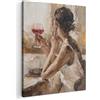 MuchoWow© Quadri Grandi Dimensioni Quadretti Da Parete Quadro Moderno Foto | 70x100 cm Camera Da Letto Stampa Su Tela Soggiorno Con Cornice Decorazioni Colore A Olio - Donna - Vino