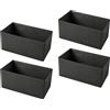 JinZeYou Wardrobe Organizer per armadio, organizer pieghevole, 4 pezzi, scatole di stoffa, scatole pieghevoli per armadi, vestiti (grigio, grande: 28 x 28 x 12 cm)