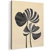 MuchoWow© Stampa Su Tela Canvas Grandi Dimensioni Quadri Moderni Quadro | 70x100 cm Decorazioni Pareti Con Cornice Soggiorno Foto Camera Da Letto Nero - Strisce - Minimalista - Foglie