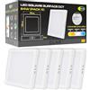CLAR - Plafoniera LED Soffitto 24W Quadrata Bianca CCT, (Pack 5) | 3000K/4000K/6500K Selezionabile, Montaggio a Superficie, Cucina e Corridoio