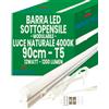 Bratek Barra Led Sottopensile Cucina 220v - Reglette Led 90 Cm 4000k 12W 1200lm | Lampada Reglette T5 Luce Naturale con Kit di Montaggio a Parete o Soffitto, Connessione Modulare Diretta o con Cavo Incluso
