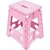 Generisch Sgabello pieghevole XL, rosa, pieghevole, 40 cm, con antiscivolo e maniglia