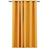 vidaXL Tenda Oscurante Effetto Lino con Occhielli Gialla 290x245 cm