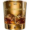 ASD Jewerly Orologio personalizzato a tema in vetro di whisky Regalo uomini, stampa piatta 2D Nome personalizzato Orologio da parete in vetro di whisky Decorazione della casa