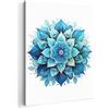 MuchoWow© Stampa Su Tela Canvas Quadri Quadro | 70x100 cm Soggiorno Camera Da Letto Decorazioni Parete Mandala - Blu - Bianco - Fiori